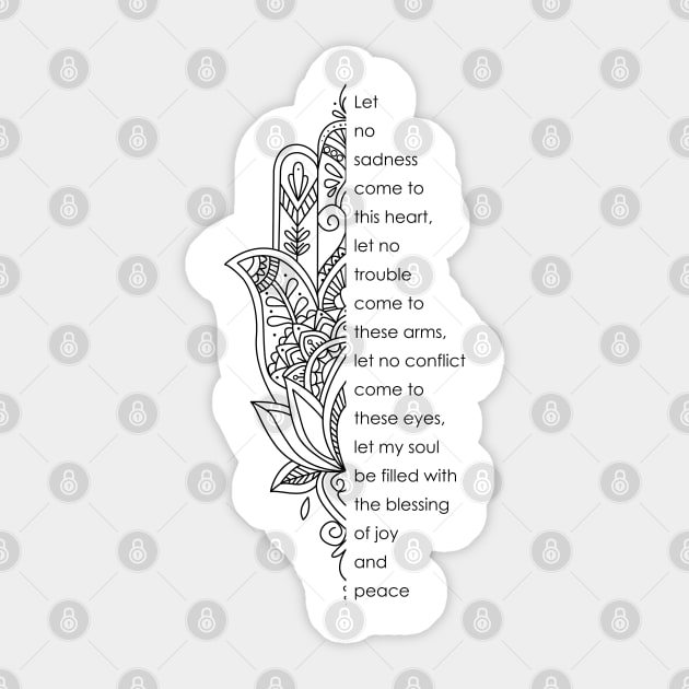 Hamsa Hand with a prayer Sticker by FK-UK